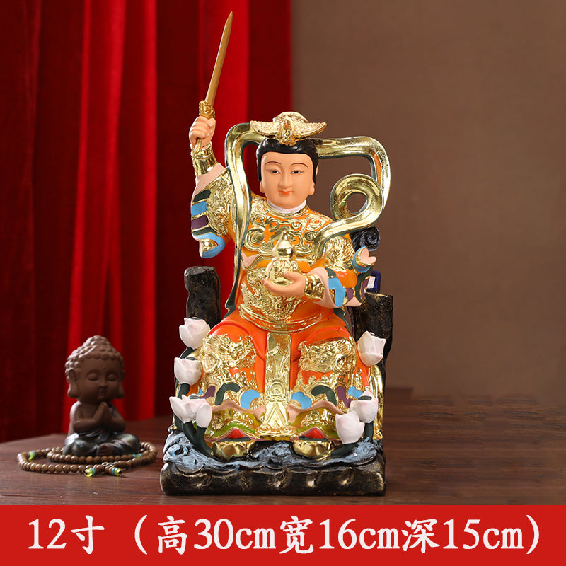 九天玄女神像 - 坐九天玄女娘娘佛像 - 樹脂彩繪供奉擺件 - 12寸高30CM*寬16CM*深15CM
