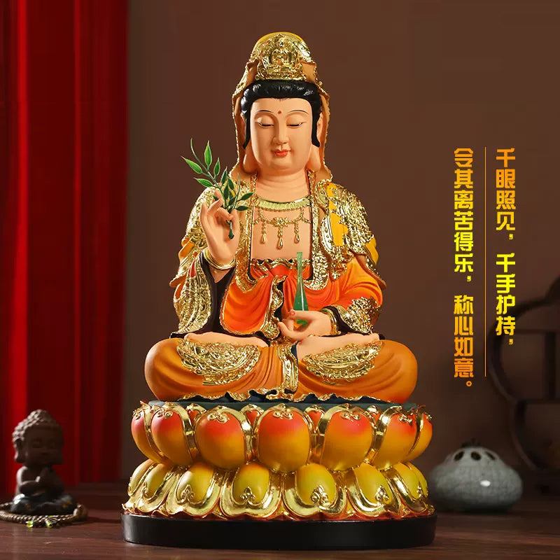 觀音菩薩神像 - 南海觀音佛像 - 觀音佛祖七彩樹脂神像