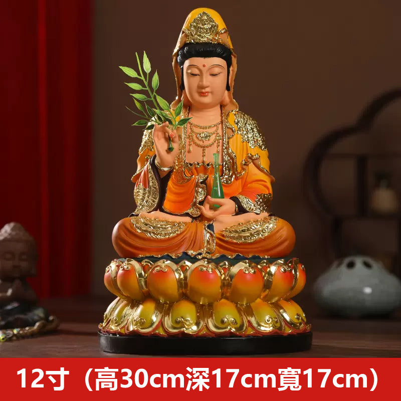 12寸 30*17*17厘米-七彩觀音神像