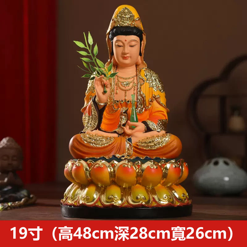 19寸 48*28*26厘米-七彩觀音神像