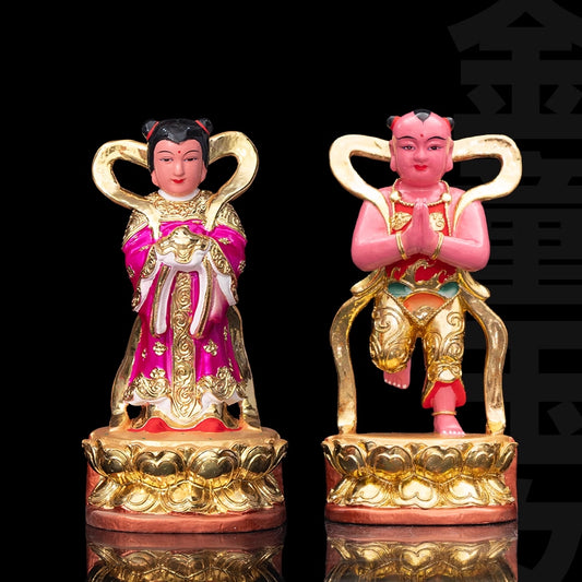 觀音左右護法金童玉女 - 觀世音菩薩童男童女脇侍神像