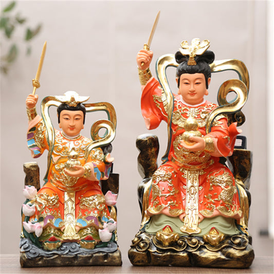九天玄女神像 - 坐九天玄女娘娘佛像 - 樹脂彩繪供奉擺件